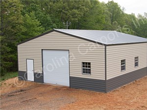 Vertical Roof Two Toned Fully Enclosed Building with Lap Siding